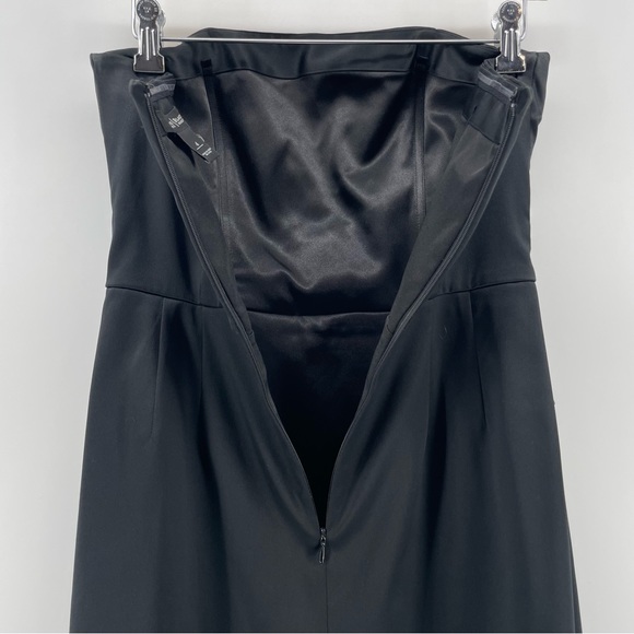 WHBM White House Black Market Strapless Dress Black Sateen 4 - Picture 5 of 7